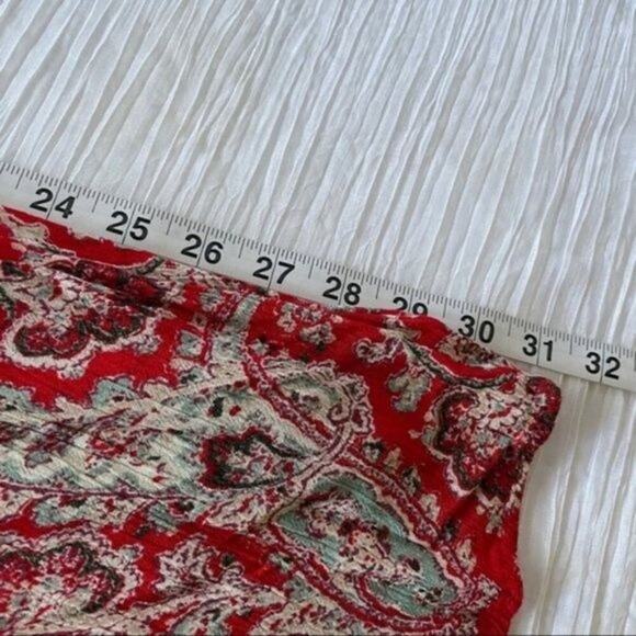 American Eagle Red Paisley A-Line Halter Mini Dress, Size XXS - Picture 9 of 10